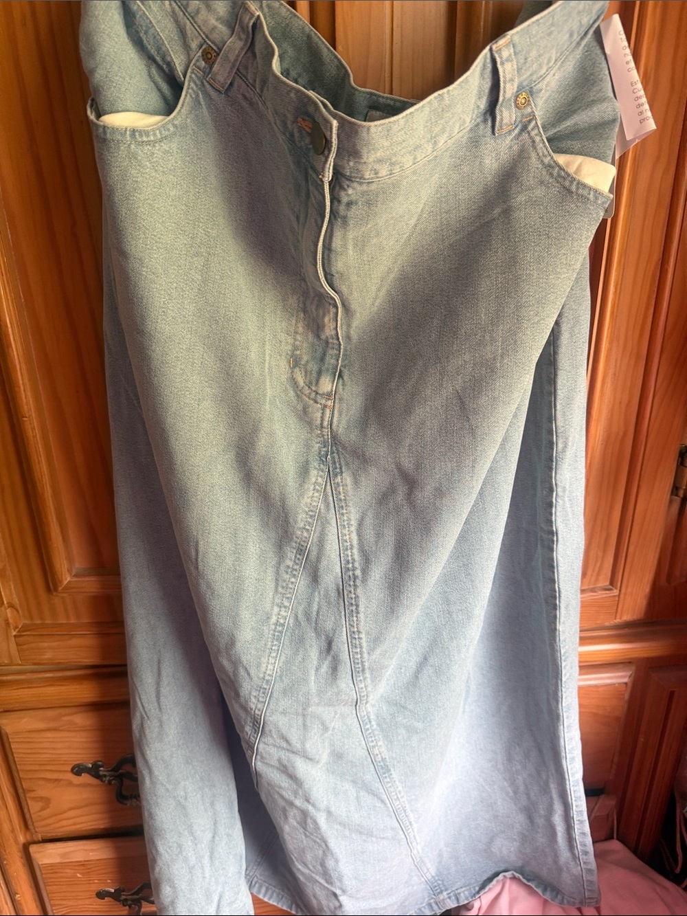 Light Wash Denim Maxi Skirt 100% tencel